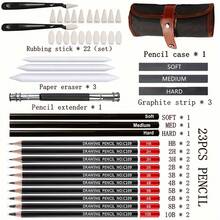 56支素描铅笔套装，专业美术用品，包含铅笔盒、石墨铅笔和炭笔，适用于素描、绘画、阴影和晕染，是艺术家和绘画初学者的最佳礼物。 - 套裝 - 查看 3