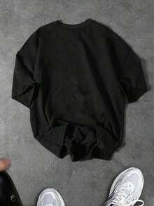 Manfinity Sport Corelite Men's Graphic Print Loose Fit Round Neck Summer Sports-Shirt Workout Clothes Running Tees & Tanks Workout Tops Breathable - 黑色 13 - 查看 4