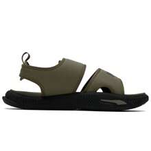 Puma 中性款 SoftridePro Sandal 24 透氣輕量居家休閒戶外沙灘日常涼鞋 395429 - 深橄欖色-黑色 - 查看 5