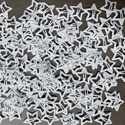 Conjunto de 8 acessórios para cabelo femininos, grampos de cabelo em forma de estrela de metal branco, adequados para uso diário, conjunto de decoração de cabelo em forma de estrela, grampos de garra, garras de cabelo, presilhas de cabelo, grampos de cabelo, grampos de cabelo, clipe de crocodilo