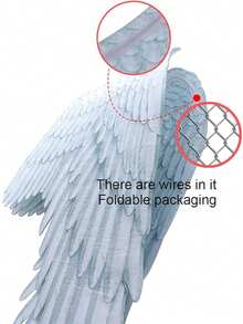 1 pieza Alas de ángel de tela no tejida gruesa y premium, adecuadas para que hombres y mujeres decoren sus alas, accesorio de disfraz para fiesta de Halloween