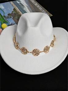Street Hip-Hop Exaggerated Hat Decor Chain Gentleman Cowboy Hat Accessory