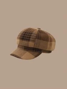 1pc Women's Autumn Beret Hat, Plaid Cloud Pattern, Casual Elegant Street Style Fashion, Versatile For Outdoor, Gathering, Cycling, Travel, Party, Daily Wear, Suitable For Autumn - MM2273 - View 8