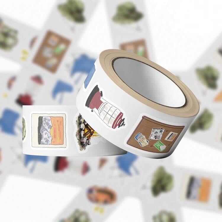 500 张 Happer Camper 贴纸卷，乙烯基贴纸剪贴簿，日记本，笔记本电脑，保险杠，滑板，水瓶，电脑，手机，卡通动漫 - 彩色 - 查看 9