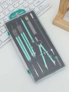 1 قطعة، طقم من 9 قطع بوصلة ملونة، بوصلة من سبيكة الألومنيوم ملونة للطلاب لرسم التصميم والتخطيط، طقم مكون من 9 قطع