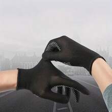 2/4 Pairs Unisex Gloves, Fitness/Cycling/Sports Grip Gloves With Dots, Black/Grey Options, Elastic Nylon Material, Breathable Comfortable Durable, Suitable For Outdoor Cycling, Camping, Fishing