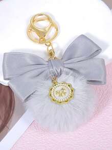 1pc Bowknot Bag Charm, A Bag Accessory, And An Faux Pearl Keychain. It's A Perfect Mother's Day Gift. This Cute Faux Pearl Beaded Bracelet-Style Keychain Exudes A Vintage Charm. It Is Suitable For Decorating Ladies' And Girls' Handbags, Backpacks, And Even Cars. The Pearl Pendant Adorned With A Ribbon Is Also An Excellent Choice For Valentine's Day And Birthday Gifts. - Multicolor - View 35