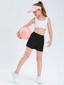 Halloween Kids Costumes Girls Shorts Casual High Waisted School Uniform Shorts With Pockets-14 Years - Hồng - Xem 6