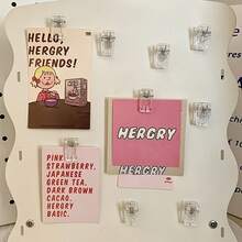 Pince magnétique | Pince magnétique en acrylique transparent | Pince de note de réfrigérateur multifonctionnelle, imprimée avec le texte "Bonjour, amis d'Herby !" Convient pour le tableau blanc de bureau, le cabinet de stockage, le lave-vaisselle et la décoration de la maison, cadeau idéal pour la Saint-Valentin. Pince de note | Design amusant | Plastique durable - Multicolore - Voir 4