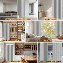 磁性折叠门帘，折叠门帘，室内门帘套装，适用于卧室、客厅，含窗帘杆，四季皆宜 - 彩色 - 查看 11