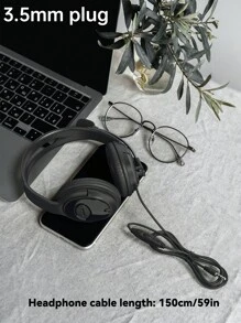 1个3.5毫米有线游戏耳机，带麦克风，电脑/手机两用 - 黑色 - 查看 2