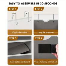Over The Door Organizer Hanging - 6 Shelf Over Door Organizers With 6 Clear Front &12 Side Pockets - Swing-Proof 50LB Load Behind Door Storage For Closet Bedroom Bathroom Nursery Baby Essentials - màu đen - Xem 5