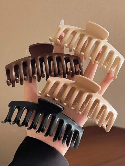 10cm 柔软硅胶空心发爪夹，适合浓密头发，哑光发爪发饰发饰秋季发夹秋季装饰配饰女士冬季度假装女士