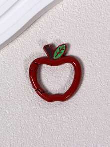 2 قطعة دائرية مفتوحة مطلية بشكل تفاحة ملونة مزودة بزنبرك للمفاتيح، اكسسوارات مجوهرات DIY موصل مناسب لتعليق الحقيبة