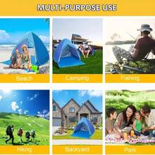 Beach Tent Sun Shelter, Beach Tent Easy Pop Up,Block Up To 98% Of The Sun'S Harmful Uv Rays, Windproof And Ventilated,With Carrying Bag And 6 Ground Pegs For Family Outdoor Adventures, Camping, Picnics, Parks, Lakes, Hiking And Weekend Trips,Ect - 綠色 - 查看 5
