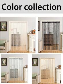 1pc Tasseled Curtain, Minimalist Style Curtain With Rod Pocket, Suitable For Living Room, Bedroom, Kitchen, Room Divider, Doorway, Home Decor, Wedding Decor