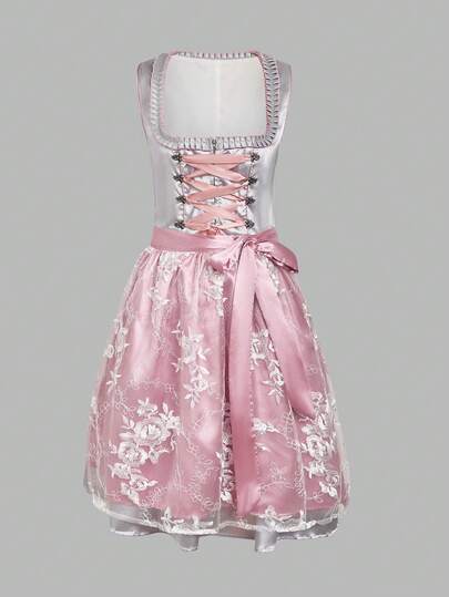 Oktoberfest Costumes Women 3 Pcs German Dirndl Dresses Bavarian Beer Carnival Outfits, Halloween