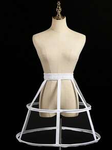 قطعة واحدة تنورة داخلية للنساء بيضاء وسوداء مناسبة لجميع المواسم، تنورة داخلية قصيرة، تنورة داخلية منفوشة، تنورة داخلية لولوليتا، تنورة داخلية ضخمة وفخمة لفستان الزفاف، تنورة داخلية شيفون ثلاثية الحلقات، تنورة داخلية خماسية الحلقات مفتوحة الشق، تنورة داخلية قفص متعددة الطبقات مدعمة بعظام فولاذية، تنورة داخلية باروك وروكوكو قابلة للتعديل، مناسبة للهالوين والزفاف والحفلات وتنكر الملابس الخريفية للنساء - متعدد الألوان - مشاهدة 8