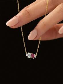 1pc December Birthstone Fashion Necklace For Women, Casual Luxury Style, Suitable As Gift