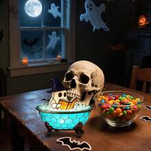 2026 New Halloween Ghost Bubble Bath Lamp, Bathtub Ghost Night Lights, Cute Led Lamp For Bathroom Decor, Spooky Reading Books Nightlight - 藍色-1個裝 - 查看 6
