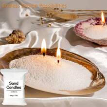 Velas perladas de nieve - Arena blanca DIY para velas, cera perlada, rellenable para hacer velas de arena sin perfume, ideal para bodas, fiestas, Halloween, Navidad, Acción de Gracias - Cera artística que no requiere derretir - Materiales para moldear cera