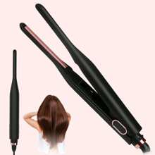 UKLISS Chapinha e Modelador UKLISS 2 em 1: Ferramenta de Estilo Cerâmica Mini para Cabelos Curtos a Longos e Barbas, Presente para Mãe, Presente do Dia dos Namorados para Namorado, Presente do Dia dos Namorados, Rosa Fofo, Dia de São Patrício (Preto)