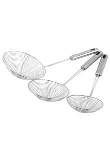 1 Stück Edelstahl Spinnen-Schöpfkelle, langstieliger Metallschaumlöffel zum Frittieren von Lebensmitteln, Pasta und Nudeln, perfekt zum Kochen und Frittieren, langanhaltend Küchenutensil für Pasta und mehr - Verschiedenfarbig - Übersicht 4