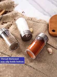 1/2/4件套盐和胡椒粉瓶套装，带可调节倾倒孔的盐和胡椒粉瓶，不锈钢盖胡椒粉罐，玻璃盐和胡椒粉瓶，厨房调味料容器