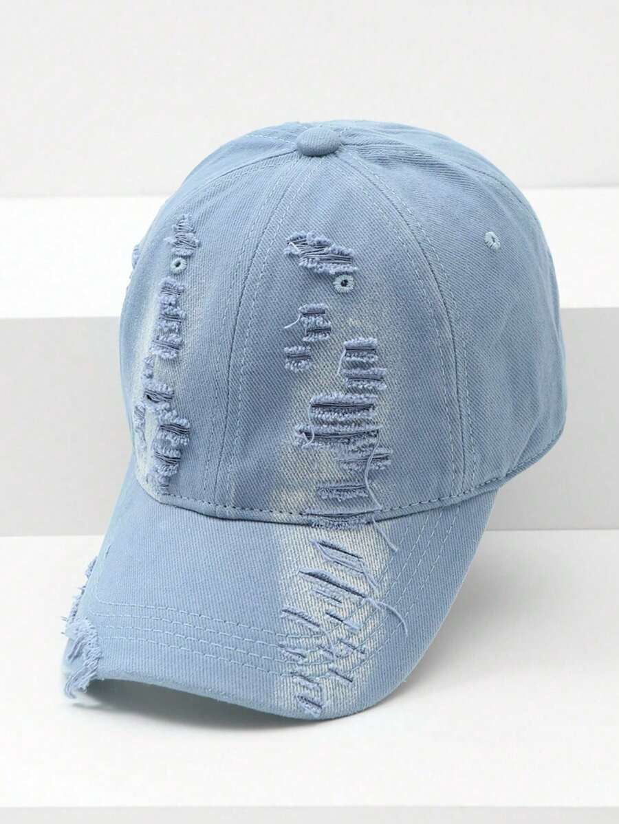 Gorras de béisbol de mezclilla con bordado de letras, agujeros, ajustables, para uso en exteriores en primavera y otoño, unisex, para protección solar