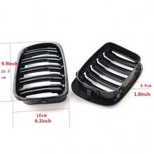 Pair Double-Line Glossy Black Style Car Front Kidney Grille Slat Style Grill For BMW E46 4 Doors 1998 1999 2000 2001 Car Styling - Glossy Black - View 3