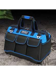 1pc Heavy Duty Canvas Tool Bag, Multi-Functional Electrician & AC Repair Tool Bag, Large Portable Tool Tote With Shoulder Strap