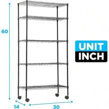 5-Tier Metal Wire Rack Wire Shelving Unit Adjustable Heavy Duty Storage Shelf - default - View 2
