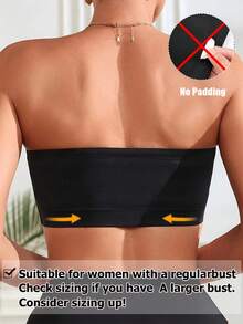 Sujetador sin tirantes sexy para mujer, top tubo sin costuras, sin acolchado, sin marcas, bandeau inalámbrico, bralette con push up, tops tubo, lencería, tops tubo, ropa interior, brasier sin espalda, de tela transpirable y de secado rápido, apropiado para usar con vestidos y en el día a día