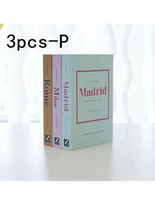 1 cái/3 cái Đồ trang trí sách giả tối giản, Đồ trang trí sách giả phong cách thành phố hiện đại, Sách giả phong cách Bắc Âu cho phòng khách, nhà ở, quán cà phê, trưng bày, đạo cụ chụp ảnh - Nhiều màu - Xem 11
