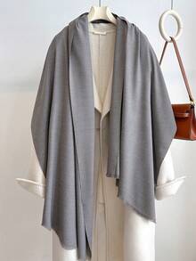 FADZOYLE 1件装女士优雅纯色围巾羊绒披肩头巾，四季皆宜，秋冬季保暖，短流苏加长款，简约优雅，多功能颈部围巾，适合办公室、户外、日常使用，可作礼物、晚宴、婚礼配饰，也可作为礼服搭配。 - 彩色 - 查看 9