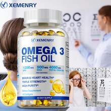 XEMENRY Omega-3 Fish Oil - Enhance Memory, Concentration And Cognition, Promote Brain And Eye Health, Enhance Immune Function - One bottle - Trial stage - View 1