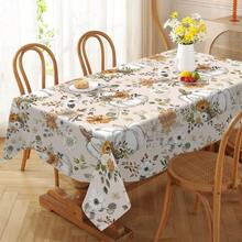 1pc Autumn Theme Tablecloth, Watercolor White Pumpkin And Rustic Floral Pattern Design, Autumn And Thanksgiving Decor, Autumn Gift, Ideal For Indoor Outdoor Party And Home Decoration, Thanksgiving Tablecloth, Suitable For Living Room, Dining Room, Kitchen And Picnic