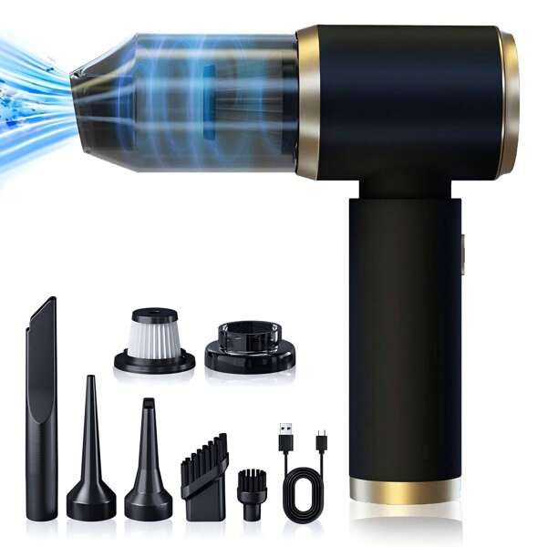 Easypie Selection Aspirapolvere portatile senza fili per auto, 2000PA ad alta potenza 4 in 1 con aspirapolvere, soffiatore d'aria e spazzola, con motore senza spazzole da 1200mAh, ugelli multipli per auto, casa, ufficio, campeggio, animali domestici, ottimo regalo per amici, laurea, ritorno a scuola, decorazioni natalizie, San Valentino, mamma e papà, Ognissanti, Ringraziamento, regali personalizzati, compleanni, Capodanno