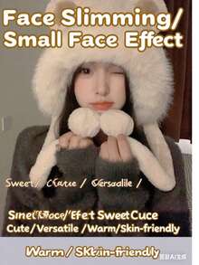 1 pieza Gorro de orejeras de peluche de oso lindo, cálido y acogedor para otoño/invierno, forro acolchado, diseño versátil