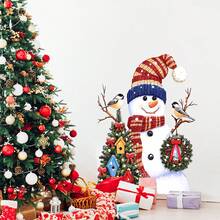 Cartoon Weihnachtsmann Wandaufkleber, geeignet für Weihnachtstür Aufkleber, Schlafzimmer, Wohnzimmer, Arbeitszimmer, Weihnachtsbaum Dekorationsaufkleber, selbstklebende Wandaufkleber, Feste, Partys, Atmosphäre, Dekoration