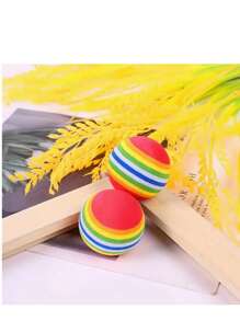 3-10pcs/Set Rainbow Balls, Rainbow Balls, Cat Toy Balls, Foam Balls, Pet Toy Balls, Small Dog Supplies