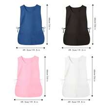 4 件男女通用无袖围裙，带 2 个口袋，防水防污，适用于厨房、家庭清洁、居家、沙龙、烹饪、烘焙 - 彩色 - 查看 11