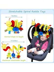 1pc Baby Toy, Suitable For 0-6 Months Stroller, Spiral Newborn Toy, Plush Hanging Sensory Toy For Infant, Fit For Crib, Suitable For 0-12 Years Old Boys & Girls, Ideal Gift (Some Colors Random) (Some Parts Random), Halloween Decor - Multicolor - View 6