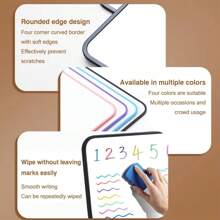 4pcs/Set Hand-Raising Sign Answer Board Whiteboard With Handle Student Erasable Set Small Pocket Handheld Paddle Melamine Whiteboards