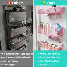 Over Door Organizer Storage Separable Door Organizer Hanging With 6 Metal Large Capacity Baskets For Bathroom Bedroom Kitchen Pantry Closet Pink - 粉色 - 查看 5