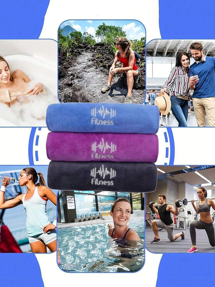 A Fitness Sports Towel, A Multifunctional Quick-Drying Towel, A Gym Equipment Sweat-Absorbing Pad, A Fitness Sweat-Wiping Towel,For Running, Fitness, Outdoor Hiking, Camping, Travel, Etc. - Multicolor - View 8