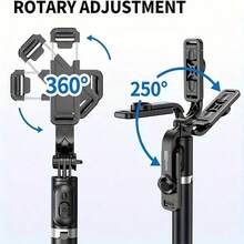 40-Inch Extendable Phone Selfie Stick, Professional Ground Tripod, Intelligent Smartphone Tripod With 360° Rotation, Stable Anti-Shake Handheld Monopod, Perfect For Travel, Outdoor Vlog, Live Streaming, And Summer Holiday Activities - Black - View 5