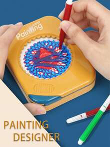 NEUSNEY Multi-Functional Protractor Drawing Set, Creative Painting Tools With Brush, Stickers, DIY Fun Drawing For Students & Kids, Halloween & Christmas Gift, Some Accessories Random