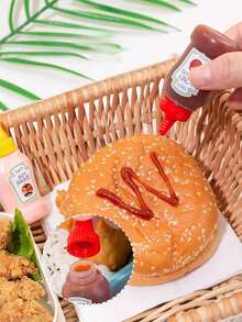 8 piezas/4 piezas/2 piezas Botellas de exprimido multiusos para la cocina, ideales para salsas, condimentos y hornear - Incluye boquillas blancas, rojas y ámbar, dispensador de condimentos | Utensilios de cocina modernos | Material translúcido, botella exprimible para salsa de soja - Multicolor - Ver 8