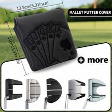 经典复古扑克图案黑色木质推杆头套 - 优质耐用的防护装备 | 适合年轻潮流人士和家庭高尔夫爱好者 - 黑色 - 查看 10